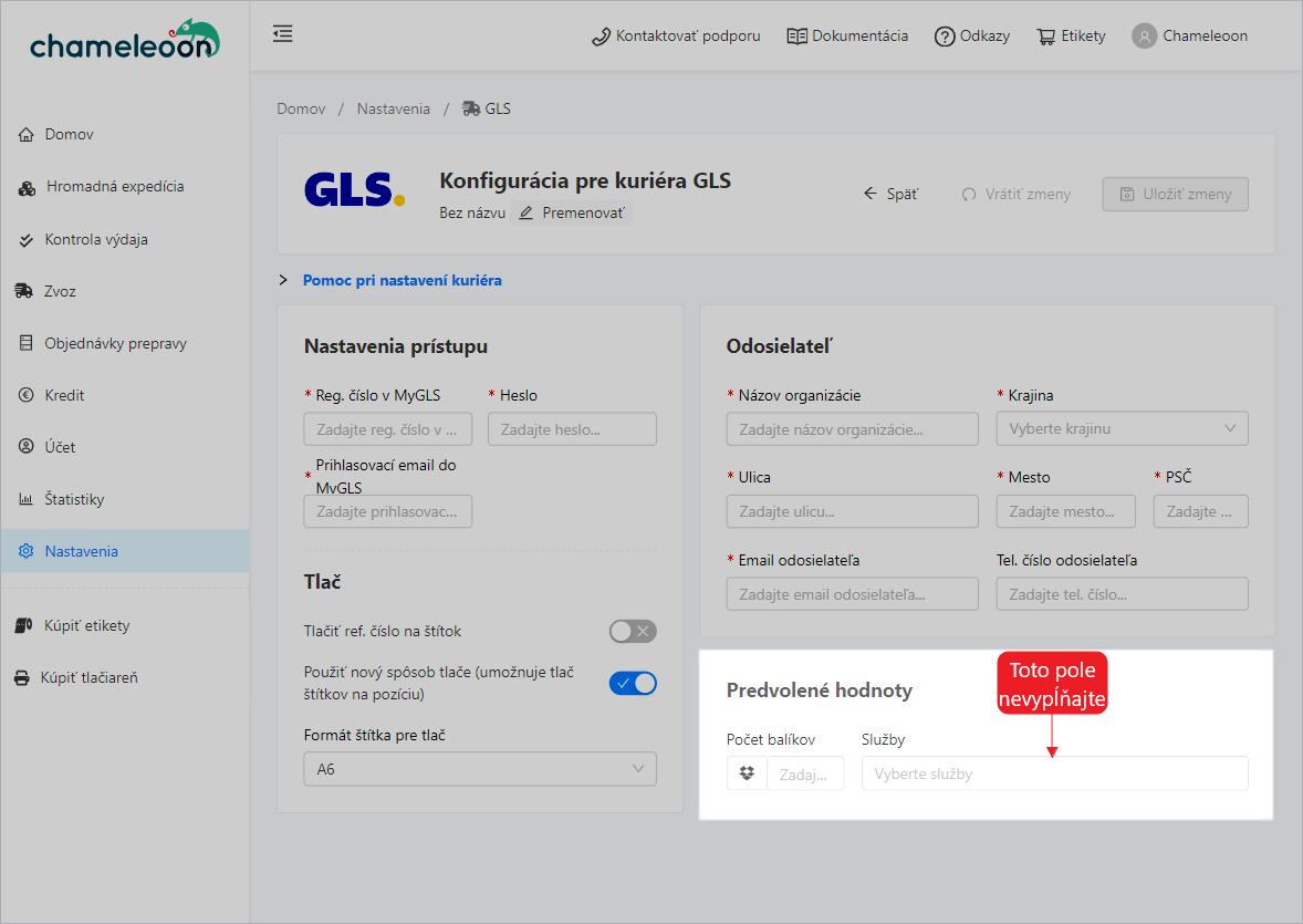 GLS- doručenie na adresu