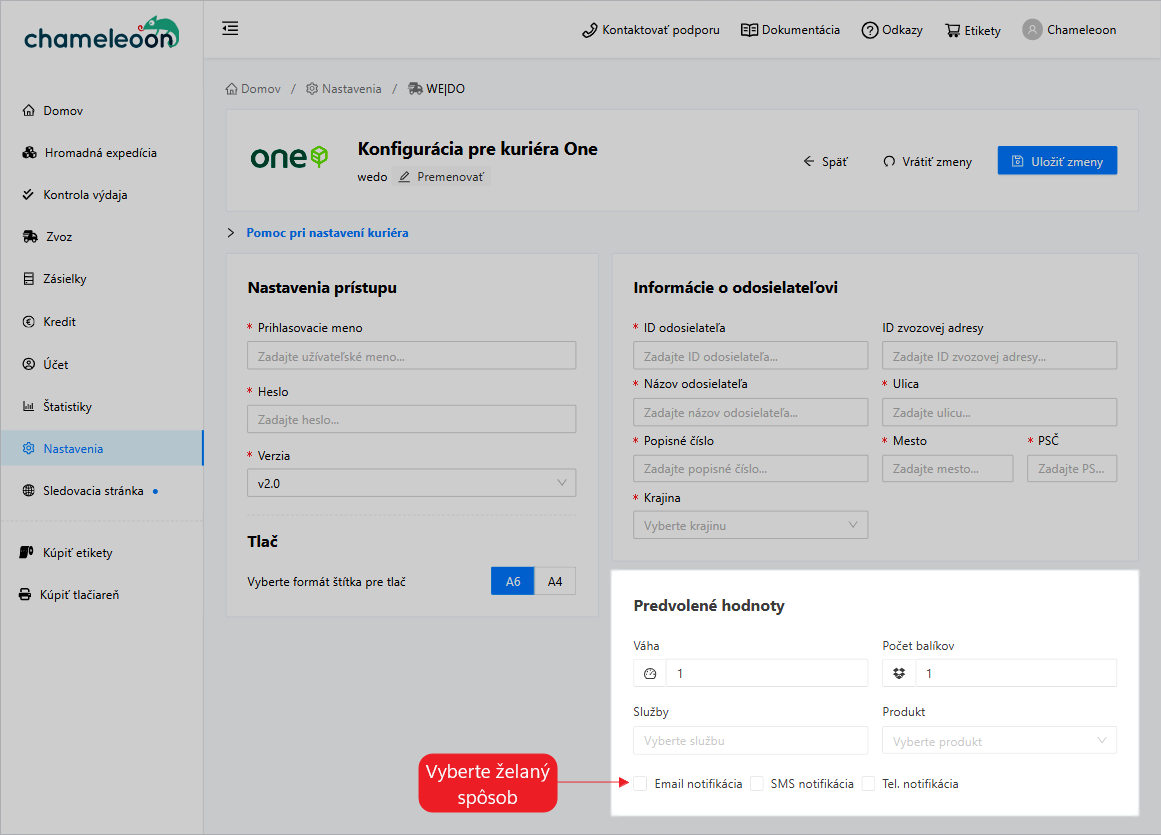 WEDO v2 - notif. o doručení