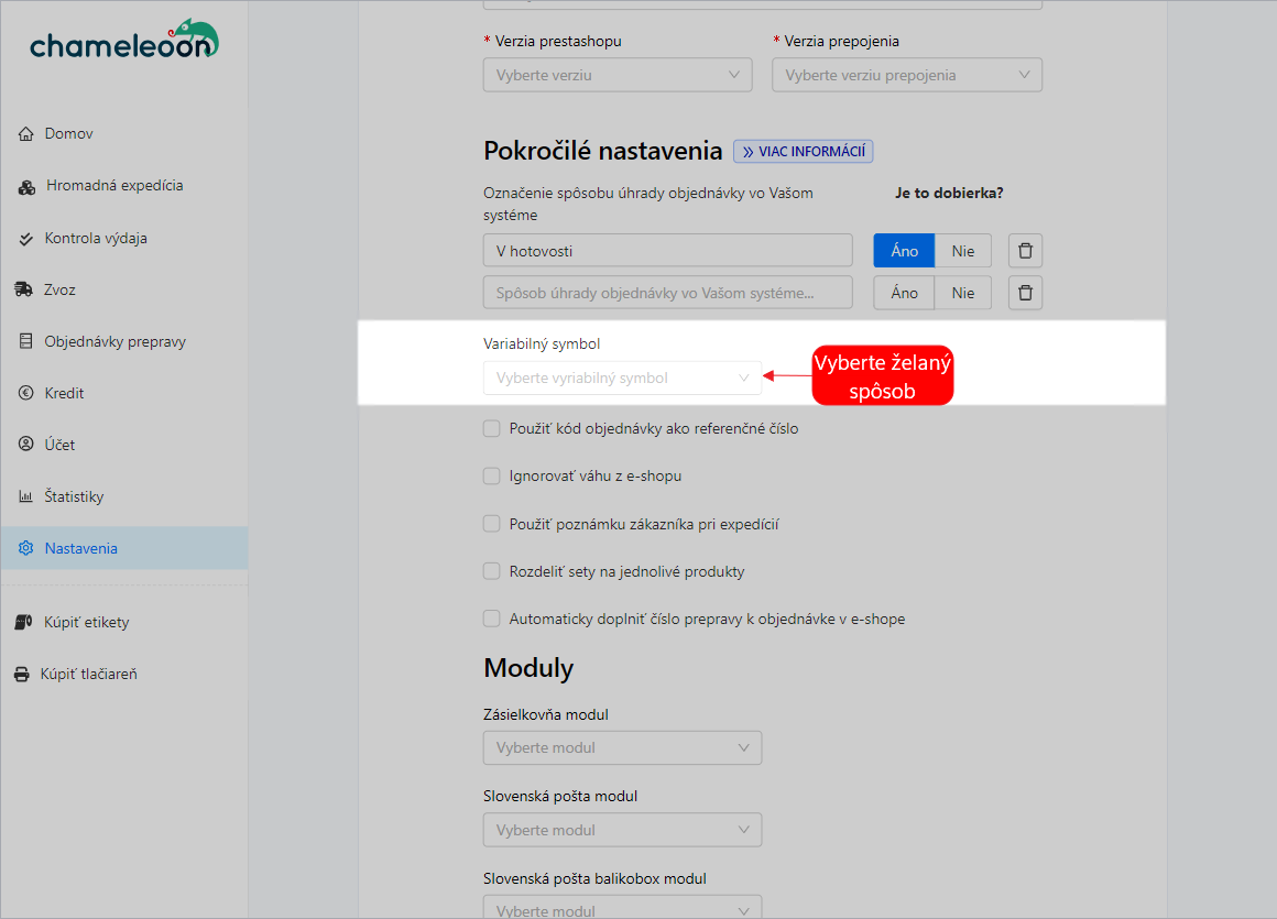 PrestaShop - variabilný symbol