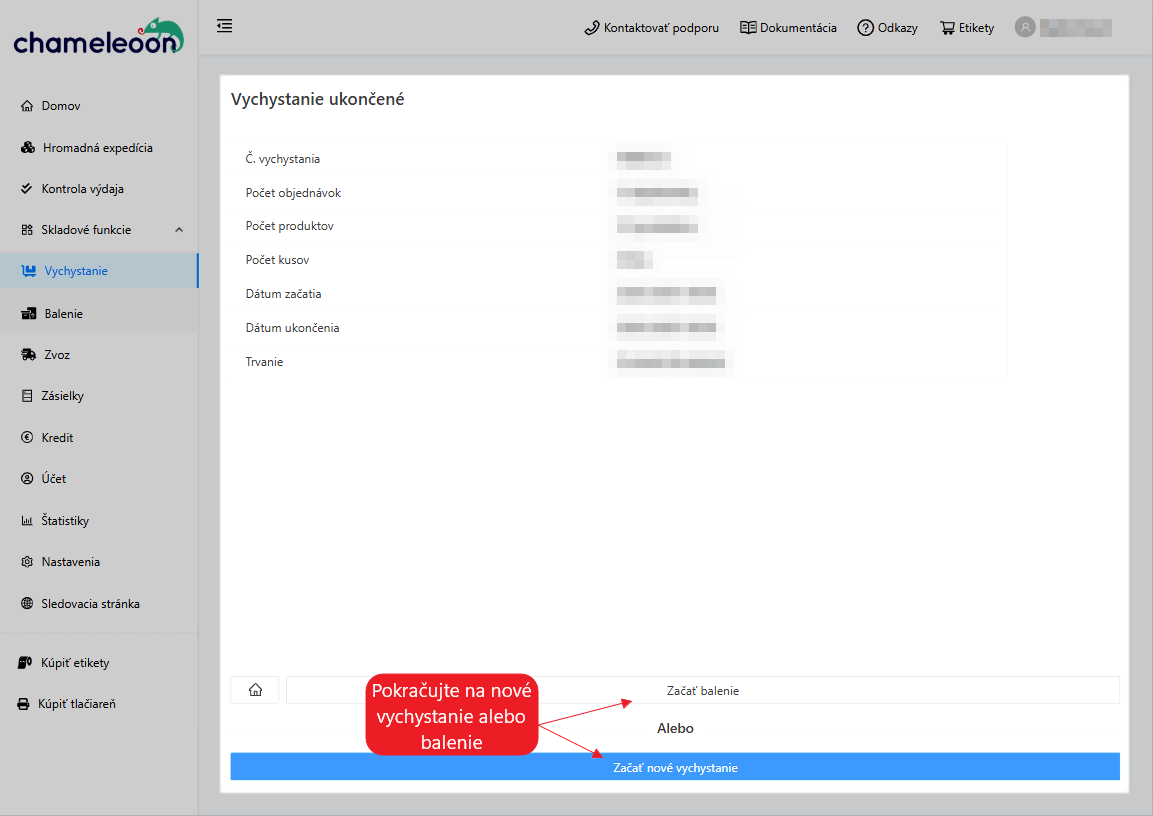 Vychystanie - ukoncenie
