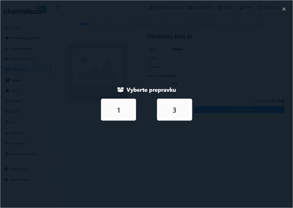 Vychystanie-vyber prepravky