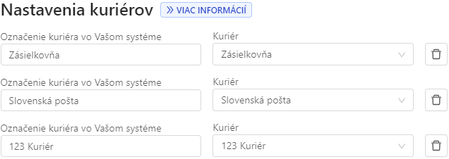 Shopify oznacenie kurierov